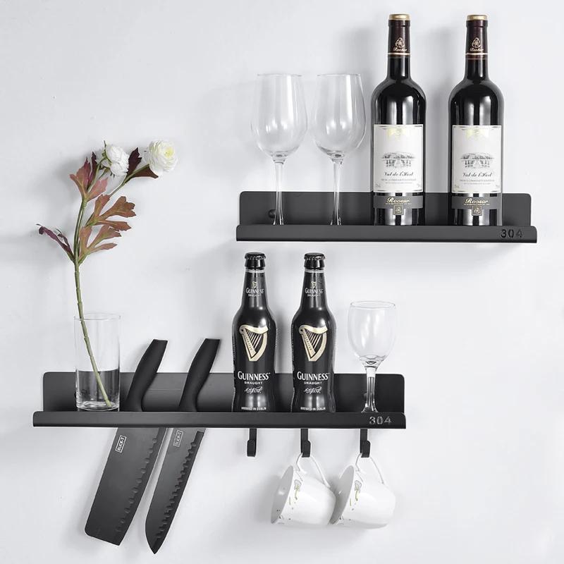 Полка для ванной черная полка из нержавеющей стали с 3 крючками настенная душа