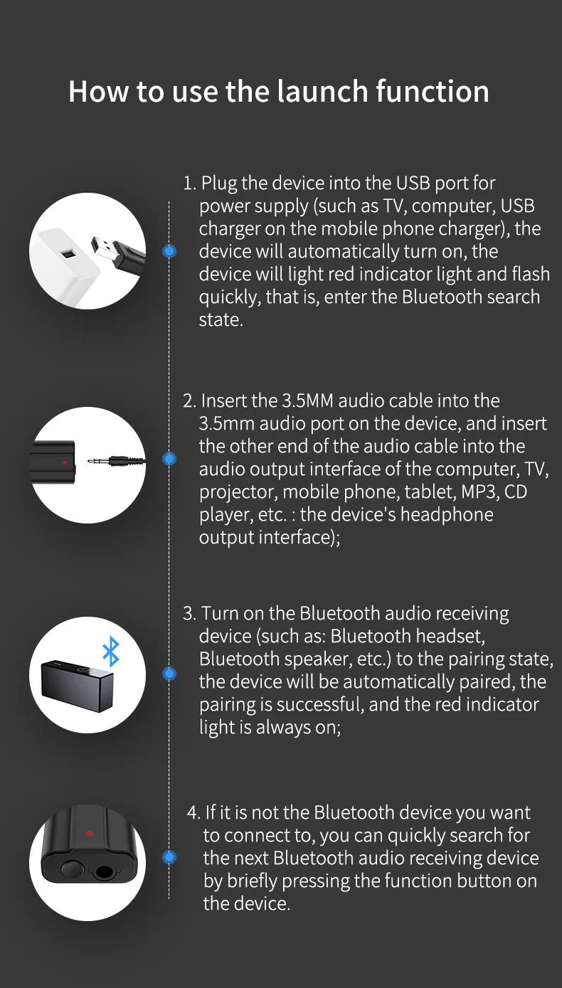 2 в 1 Bluetooth 5,0 приемник передатчик адаптер USB беспроводной аудио стерео музыкальный адаптер передатчик для автомобиля динамик наушники