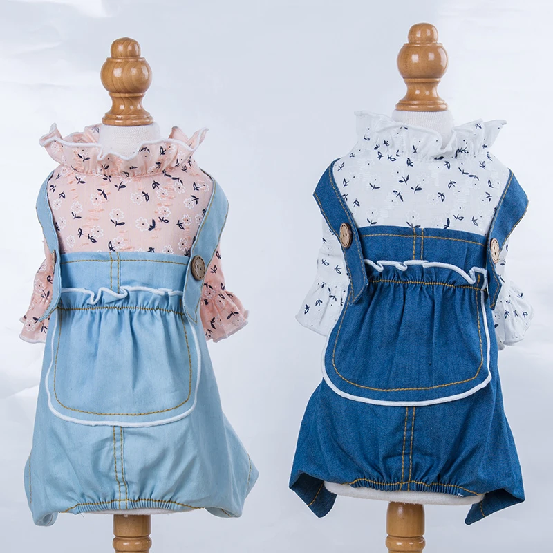 

Одежда для маленьких собак, зимние джинсовые комбинезоны, одежда йоркширского Мальтийского померанского дальномера, одежда для собак, наря...