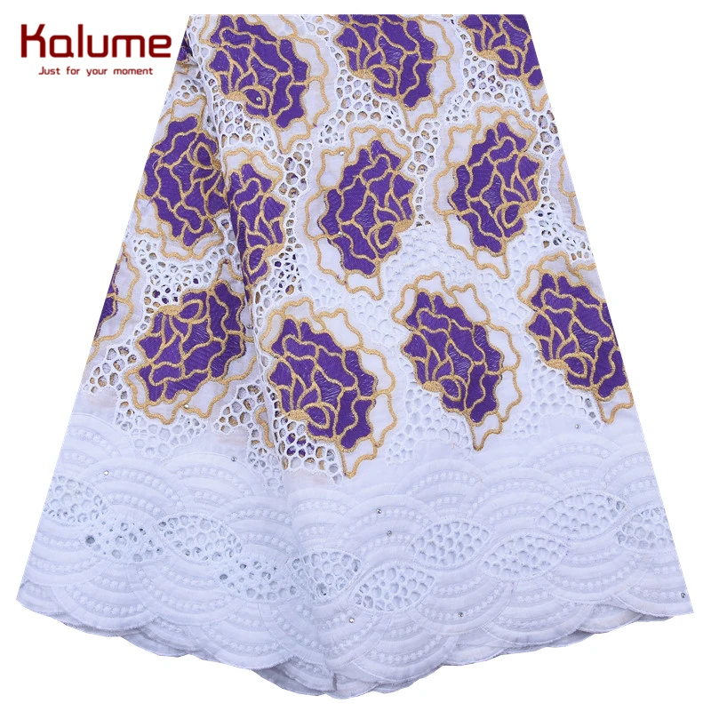 Кружевная ткань Kalume из чистого белого хлопка в африканском стиле с отверстиями