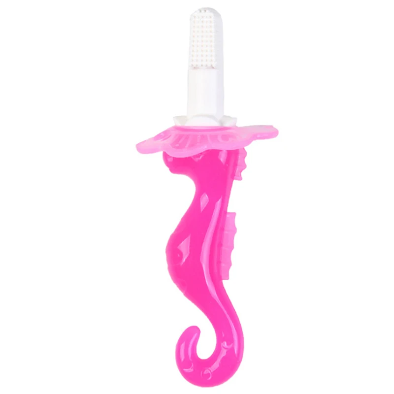 Cute Seahorse Shape Silicone Toothbrush And Environmentally Safe Baby Teether Teething Ring Kids Children Chewing | Мать и ребенок