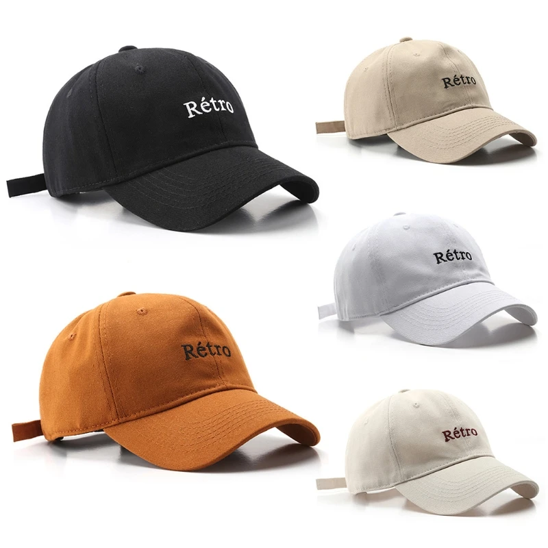 

Baseball hat Retro letters embroidered Baseball Cap Hip Hop Solid Color Adjustable Trucker Hat women men male female