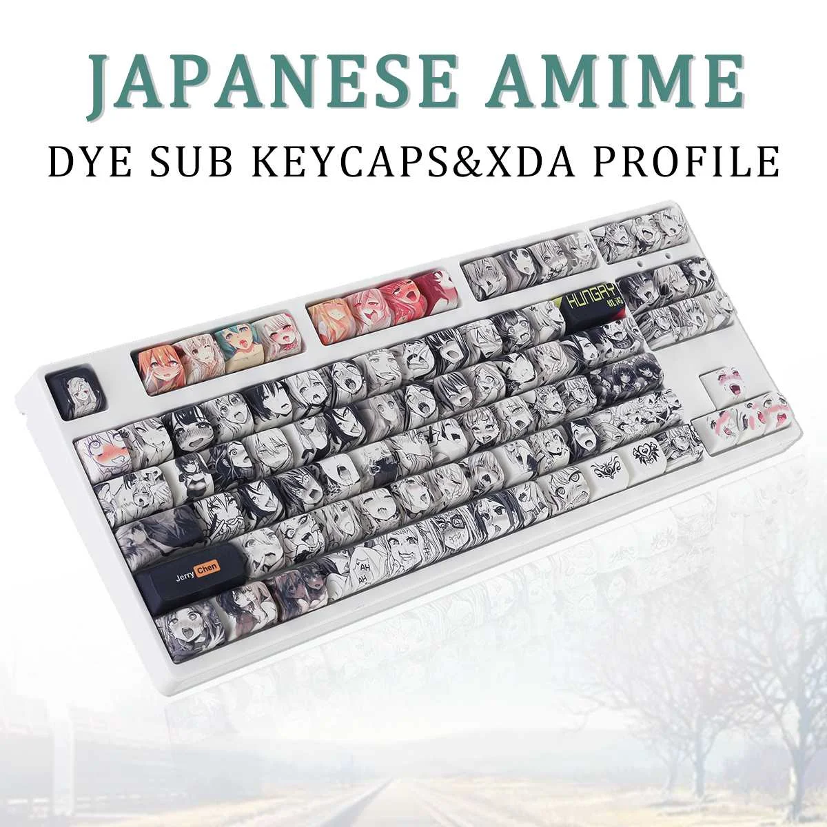 

131 keys Ahegao Keycaps XDA PBT Sublimation Japanese Anime Keycap for Cherry Gateron Filco Kailh Switch Mechanical Keyboard