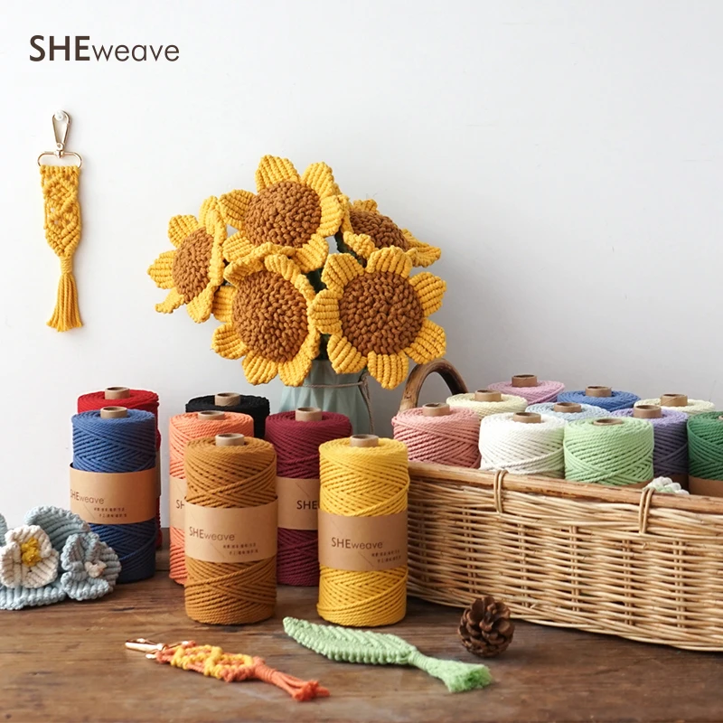 Веревка для макраме 3 мм из натурального хлопка шнур × 100 м веревка настенная