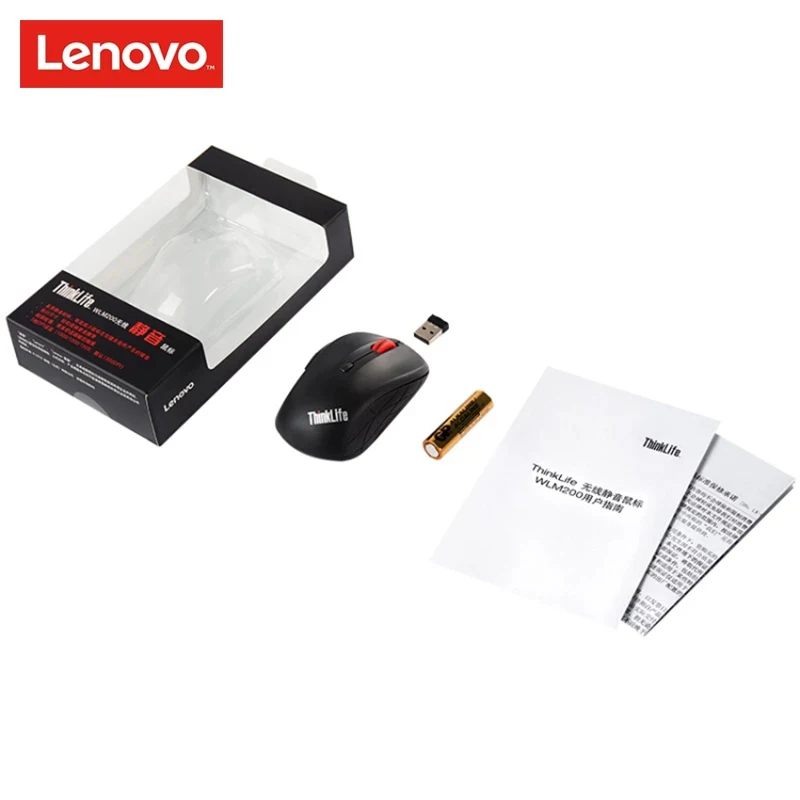 Lenovo беззвучная мышь Thinklife WLM200 беспроводной мини компьютерная USB соединение 2 4 ГГц