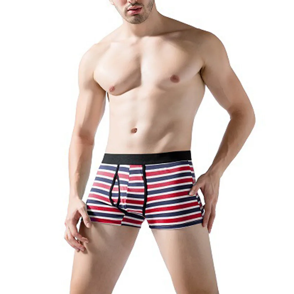 Новое Стильное мужское нижнее белье в полоску мягкие удобные трусики короткие