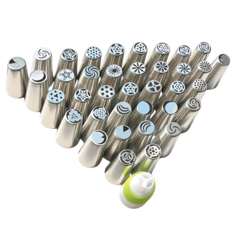 

Cream Cake Nozzles 36 Pcs/Set Russian Pastry Piping Tips DIY Mold 1 Converter Decorating Tools 3.7*4.2cm