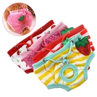 Стирающиеся женские подгузники для собак, физиологические штаны, гигиенические Мультяшные трусы, шорты для щенков, нижнее белье, подгузники на липучке