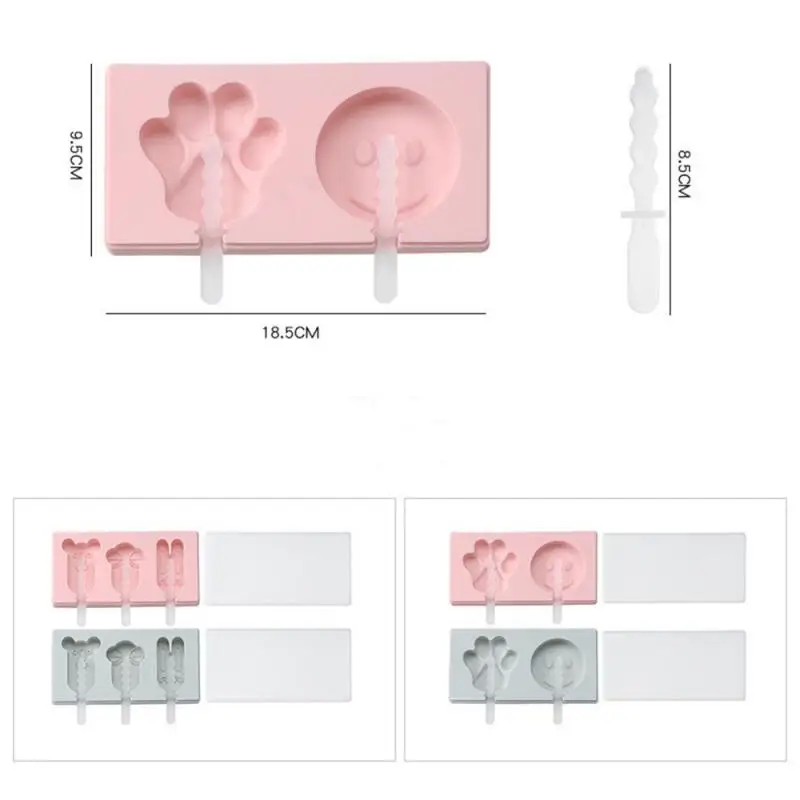 

Silicone Ice Cream Mold With Lid Homemade DIY Ice-sucker Mould Animals Shape Jelly Form Maker Dessert Maker Home Bakeware