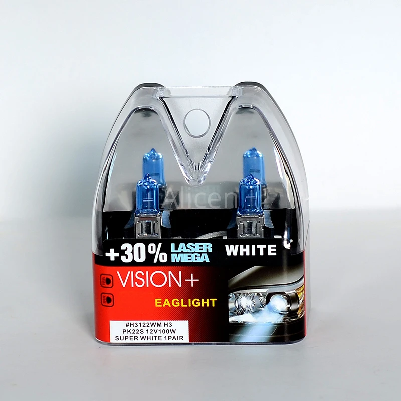100 Вт 12 в супер-лампы белого цвета H7 Racing Vision+ 30% больше яркости авто фары Hi/lo луч галогенная лампа ралли Производительность Пара