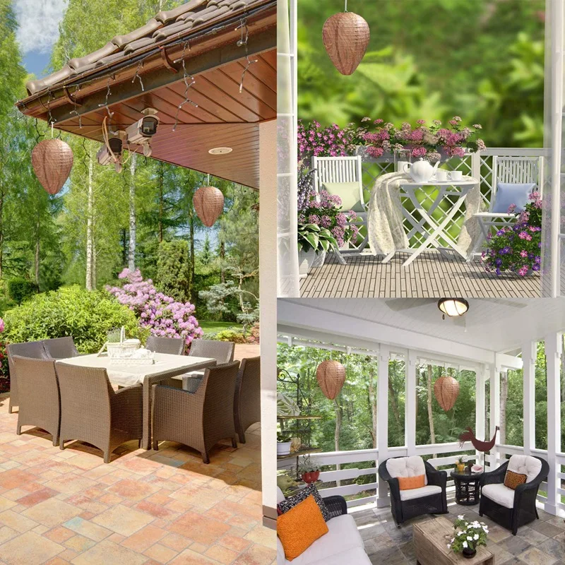 

6 Pack Wasp Nest Decoy Safe Hanging Wasp Deterrent for Hornets Yellow Jackets