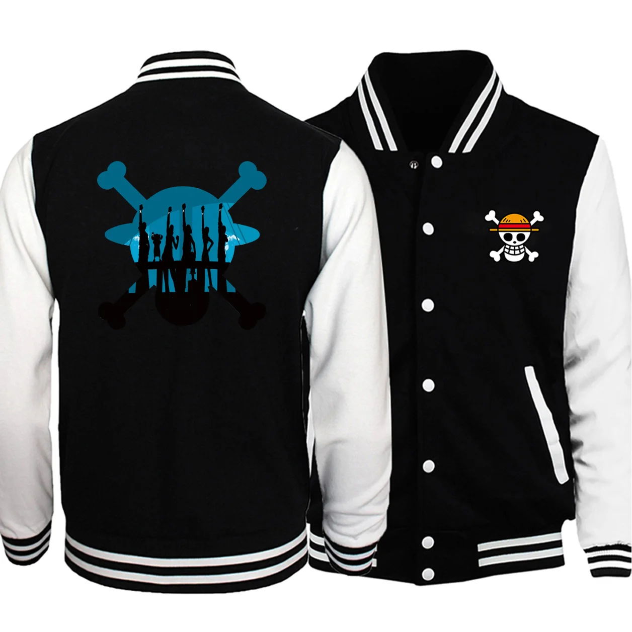 

Winter New 2019 Hot Sale One Piece Cartoon Luffy Jackets Man Bomber Coat Japan Anime Fashion Hip Hop Baseball Funny Jackets