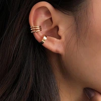korean dainty cc earrings clip multi circle no pierced small ear clips female punk fashion body jewelry