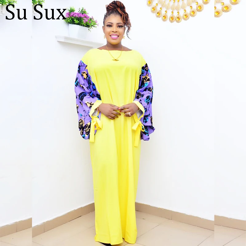 

African Dresses For Women Loose O Neck Patchwork Maxi Dress Robe Dashiki Plus Size Muslim Vestidos African Clothes 2021 Autumn