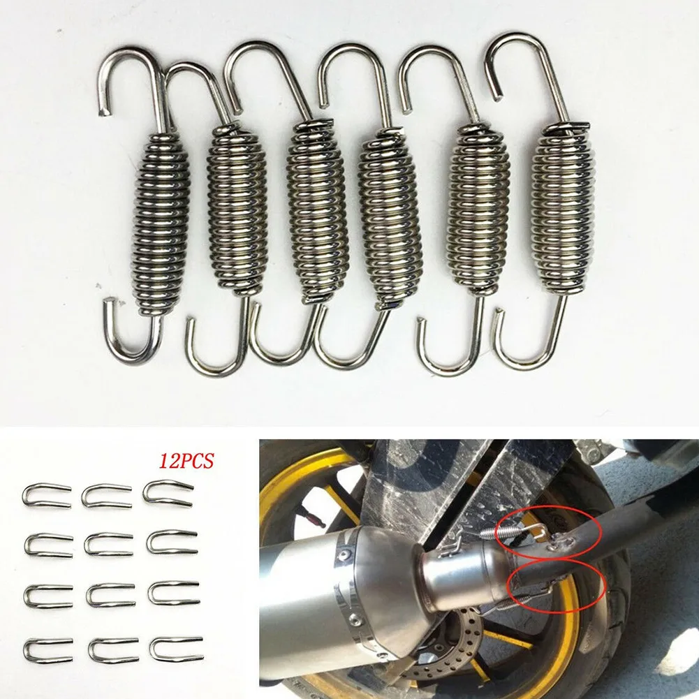 

18pcs Springs Hooks Chrome Exhaust Pipe Expansion Motorcycle Accessories