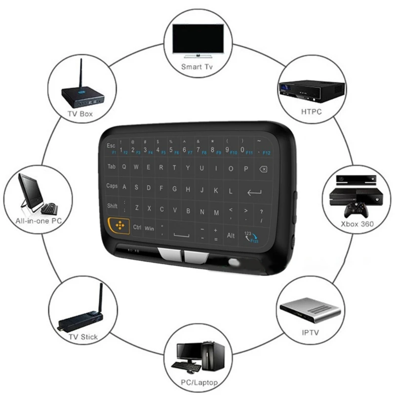 Беспроводная мини-клавиатура H18 + Air Mouse с сенсорным экраном 2 4 ГГц сенсорная