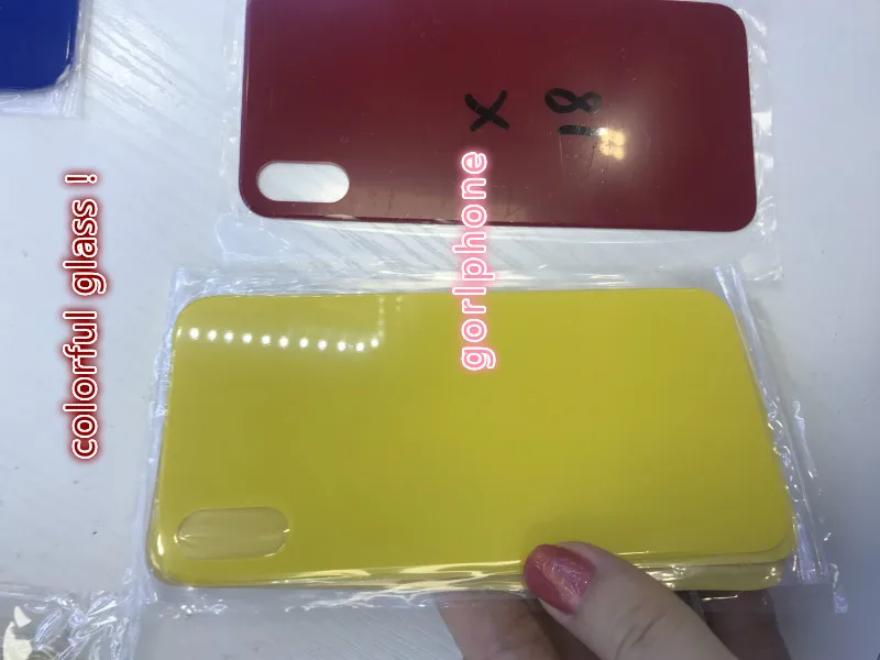 Для iPhone x крышка батареи задняя дверь стекло Корпус Замена задняя стекло красный синий желтый розовый цвет задняя стекло