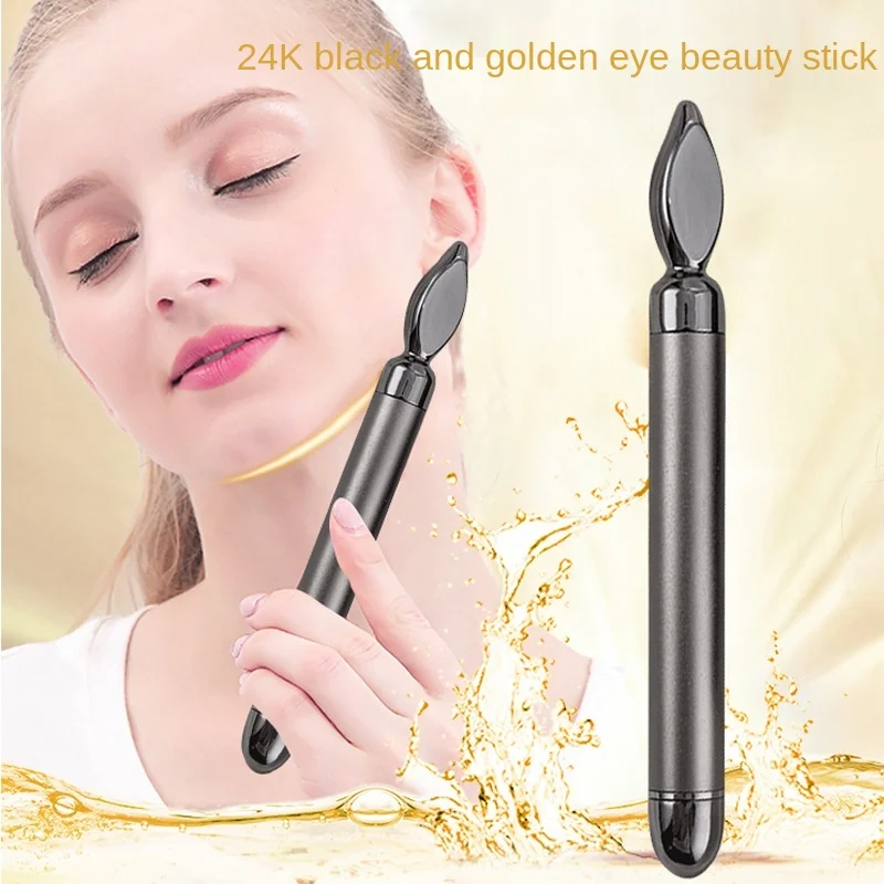 

2021 New Black Gold Eyes Care Massage Stick Beauty Devices Electric V Face Instrument Eye Massager Vibrating Beauty Eye Stick