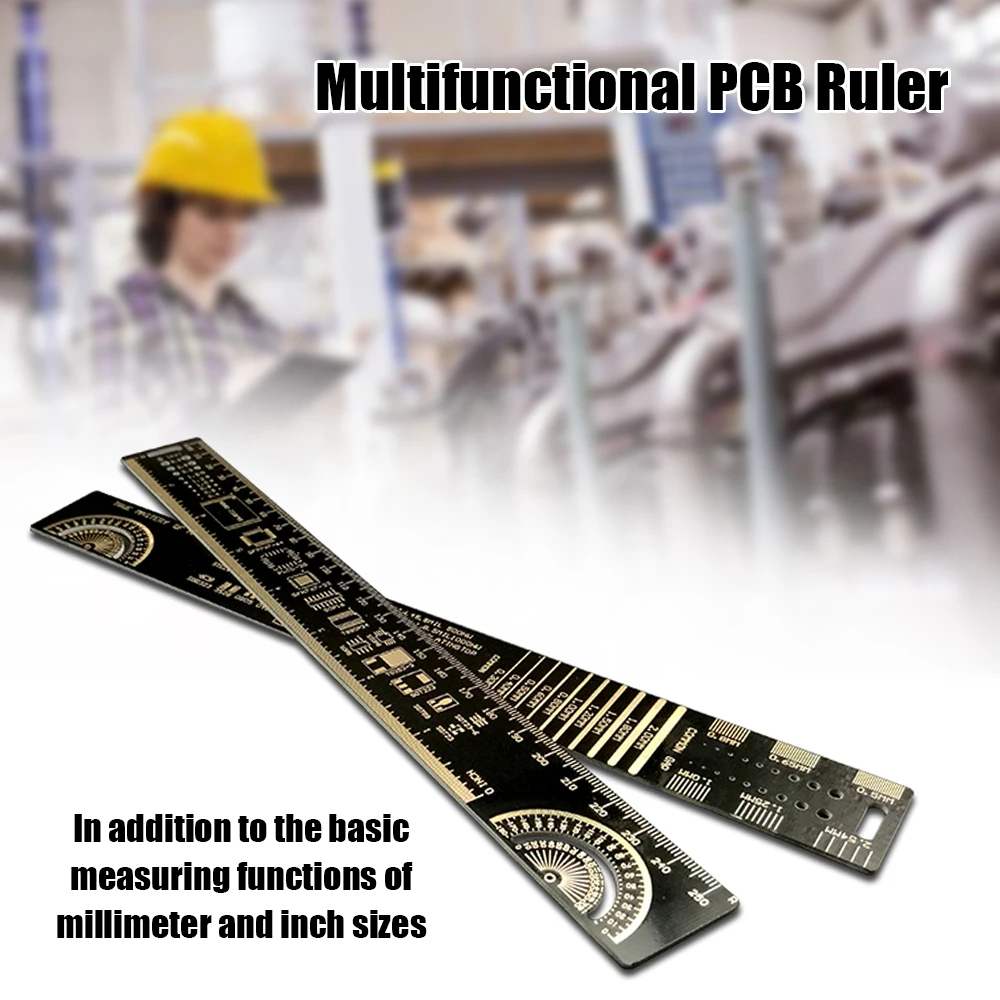 

250mm PCB Reference Ruler Chip IC SMD Diode Transistor Measuring Tool For Electronic Engineers
