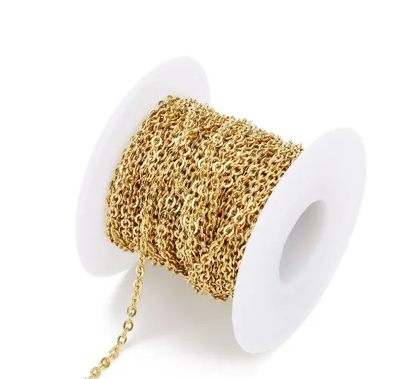 

10 Yard/roll 1/1.5/2/2.5/3mm stainless steel O Chains Bulk Steel Color for DIY Jewelry Chain Making necklace bracelet fg4s