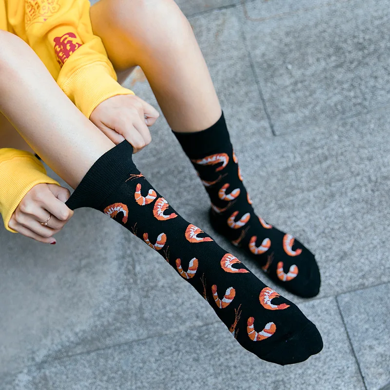 1 пара новых трендовых хлопковых пар носков с изображением животных и цветов