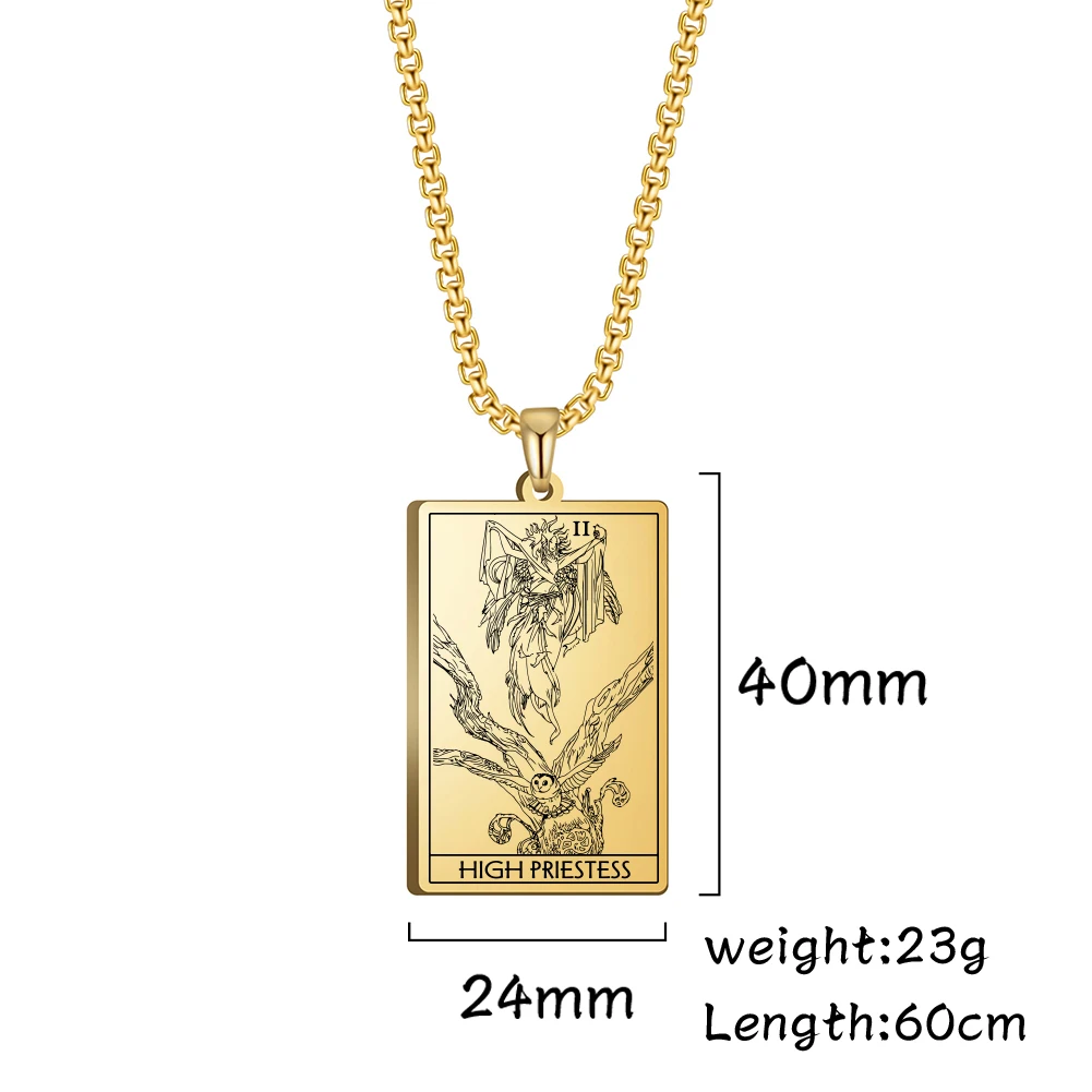 22 старших Аркана Таро карты Дека кулон ожерелье в винтажном стиле Из нержавеющей