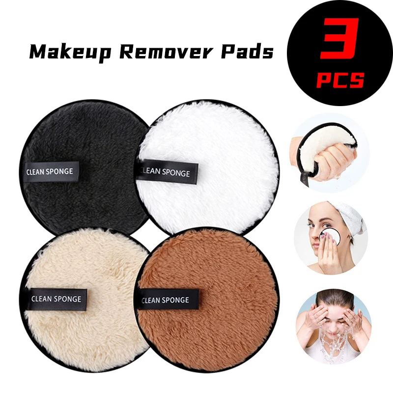 

1/3pcs Makeup Remover Pads Cosmetics Reusable Face Towel Make-up Wipes Cloth Washable Cotton Pads Skin Care Cleansing Puff Tool