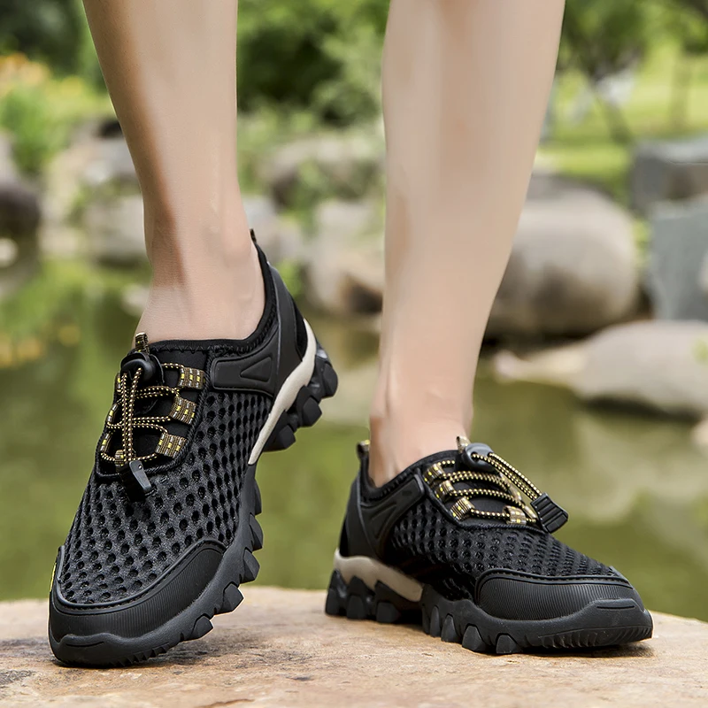 Сандалии мужские из быстросохнущей кожи легкие износостойкие Нескользящие для