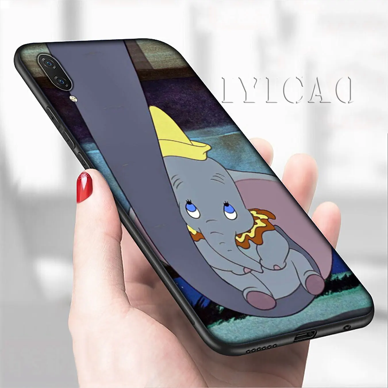 IYICAO Animation Dumbo Black Soft Phone Case for Xiaomi Mi 10 9 9T A3 Pro CC9 CC9E 8 SE A2 Lite A1 6 pocophone f1 Mi9 |