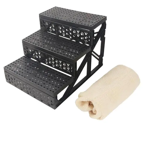 Мягкая переносная трехступенчатая рампа для домашних питомцев небольшая