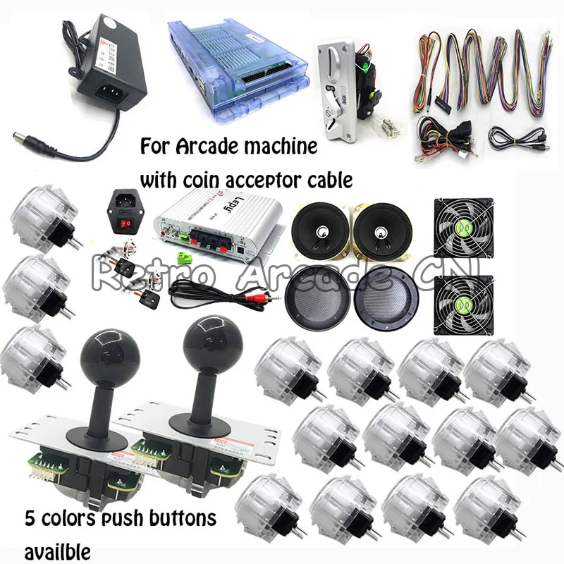 

Аркадный Игровой Автомат «сделай сам» для монет с комплектом Pandora 6s 1388 в 1, плата PCB, адаптер питания, 5-контактный джойстик, копия, кнопка Sanwa
