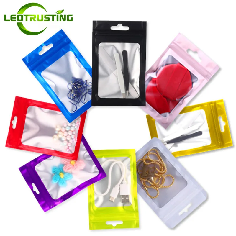 Matte Translucent Aluminum Foil Frosted Window Zip Lock Bag Recloseable Snack Panties Socks Ornaments Gifts Packaging Pouches