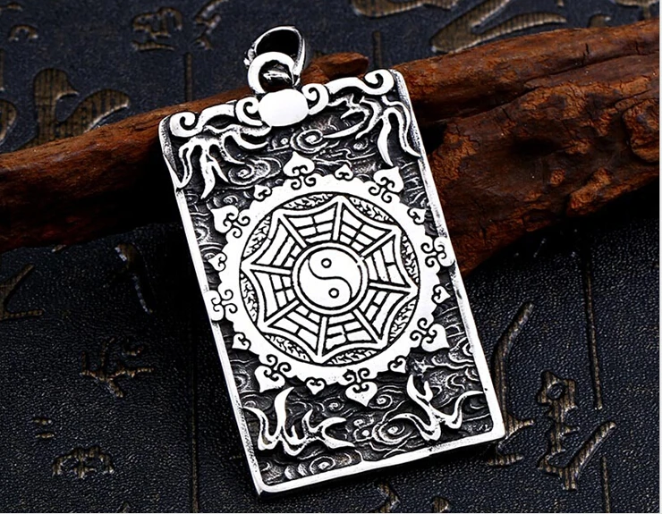 

Iron and Steel Soldier Ethnic Style Jewelry Kirin Gods and Animals Eight Diagrams amulet Stainless Steel Necklace Pendant