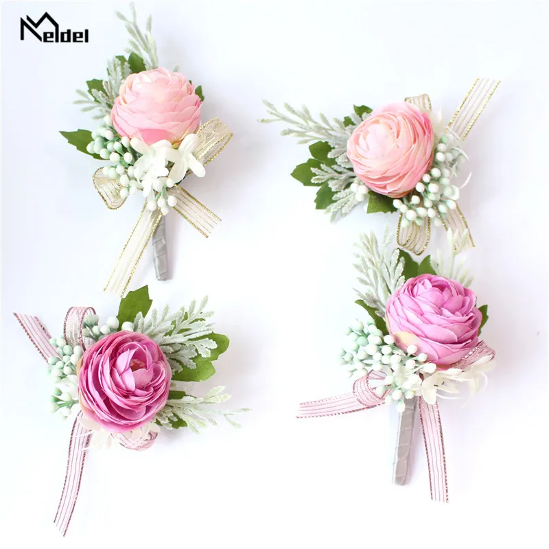 Meldel бутоньерка мужской свадебный браслет для подружек невесты шелковые розы