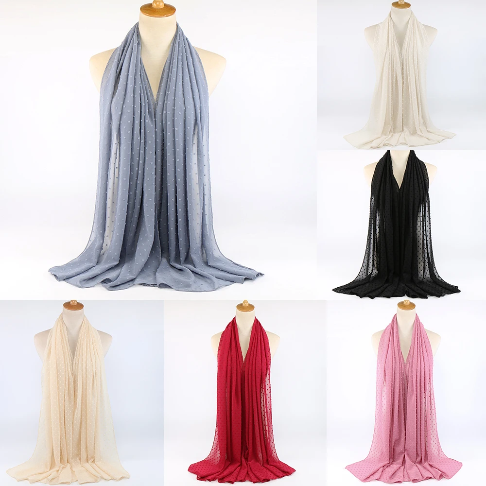 Модный женский шифоновый шарф с пузырьками Женский хиджаб аксессуары для