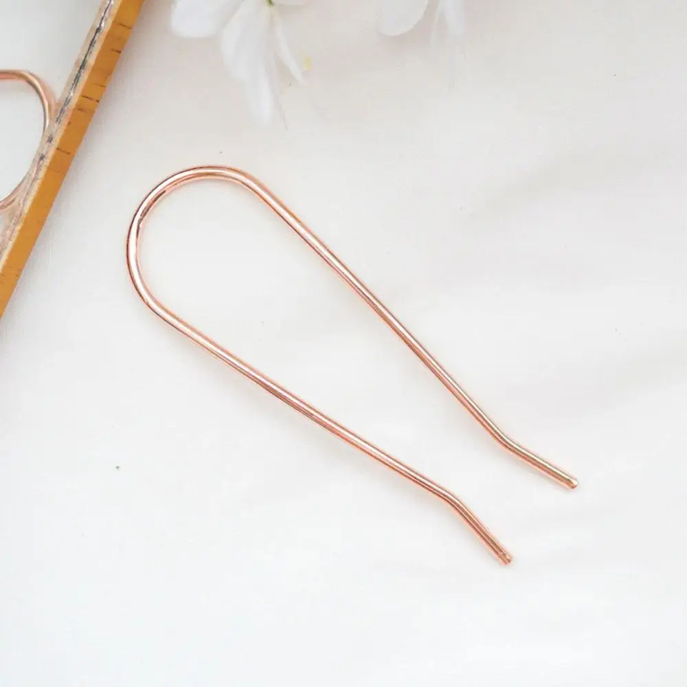 

2020 New Japan Trendy Golden Silver Color Rose Gold Geometric U Accessories Headwear Hairpins For Women Fork Metal Shape I5G9