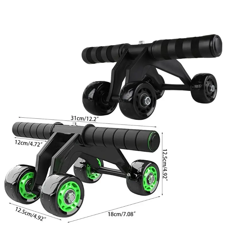 

AB Wheel Roller with Four Wheels and Foam Handles Fitness Equipment for Home