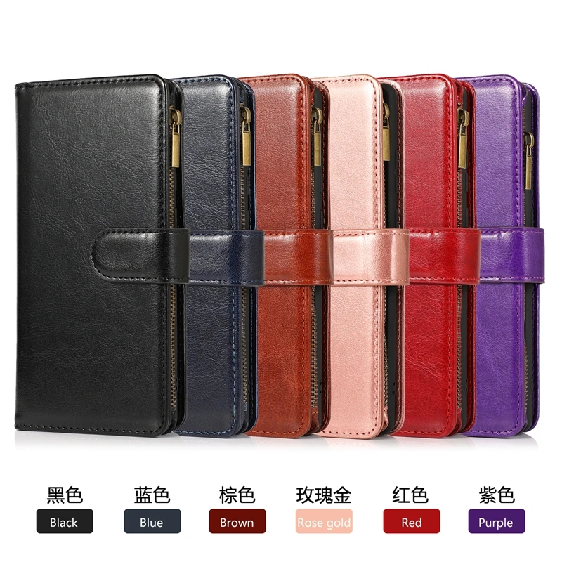 

For Funda Samsung Note 20 Ultra Phone Case Zipper Leather Wallet Card Holder Cover for Samsung Galaxy Note 10 S20 Plus S10 Lite