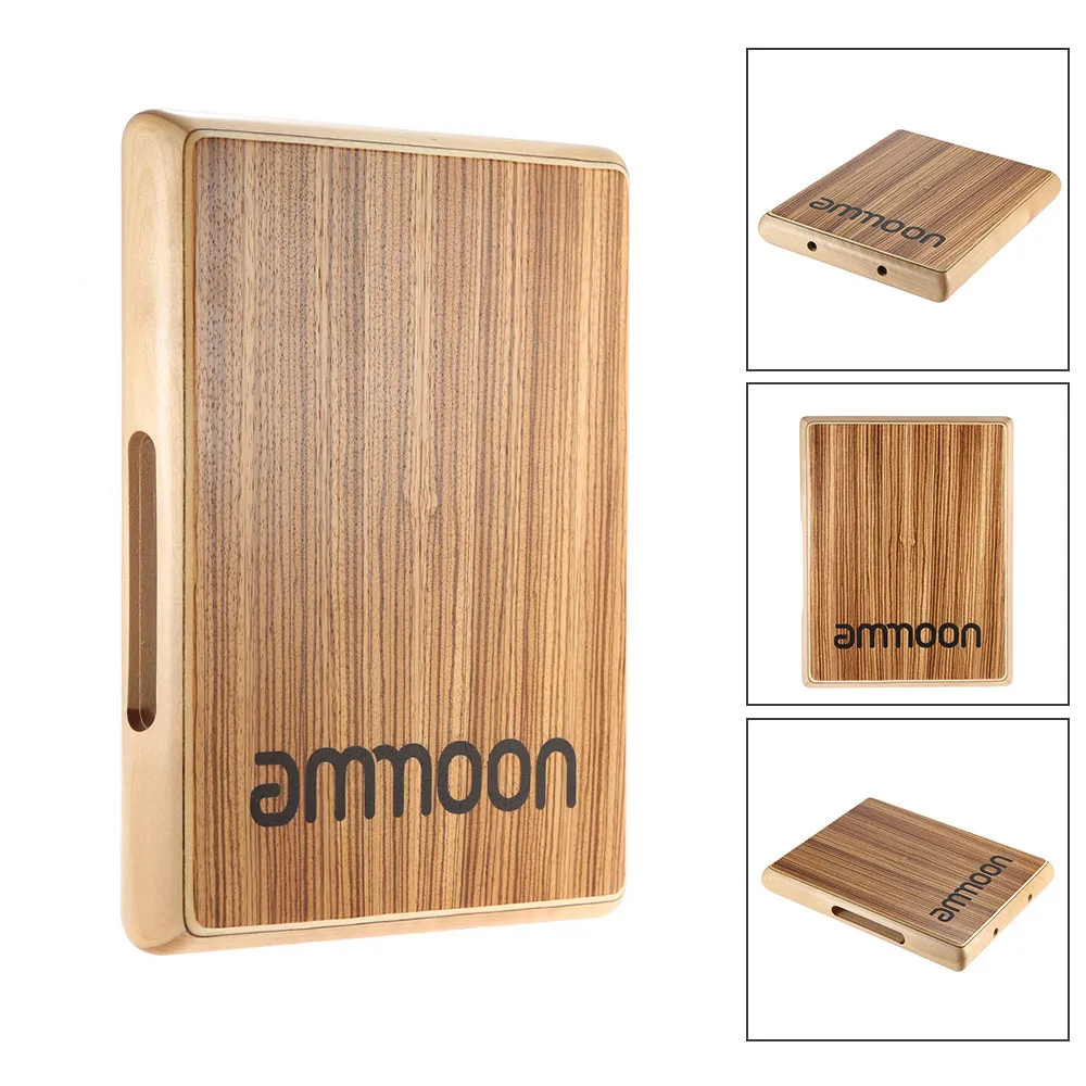 

ammoon Compact Travel Cajon Flat Hand Drum Persussion Instrument 31.5 * 24.5 * 4.5cm Percussion Instruments