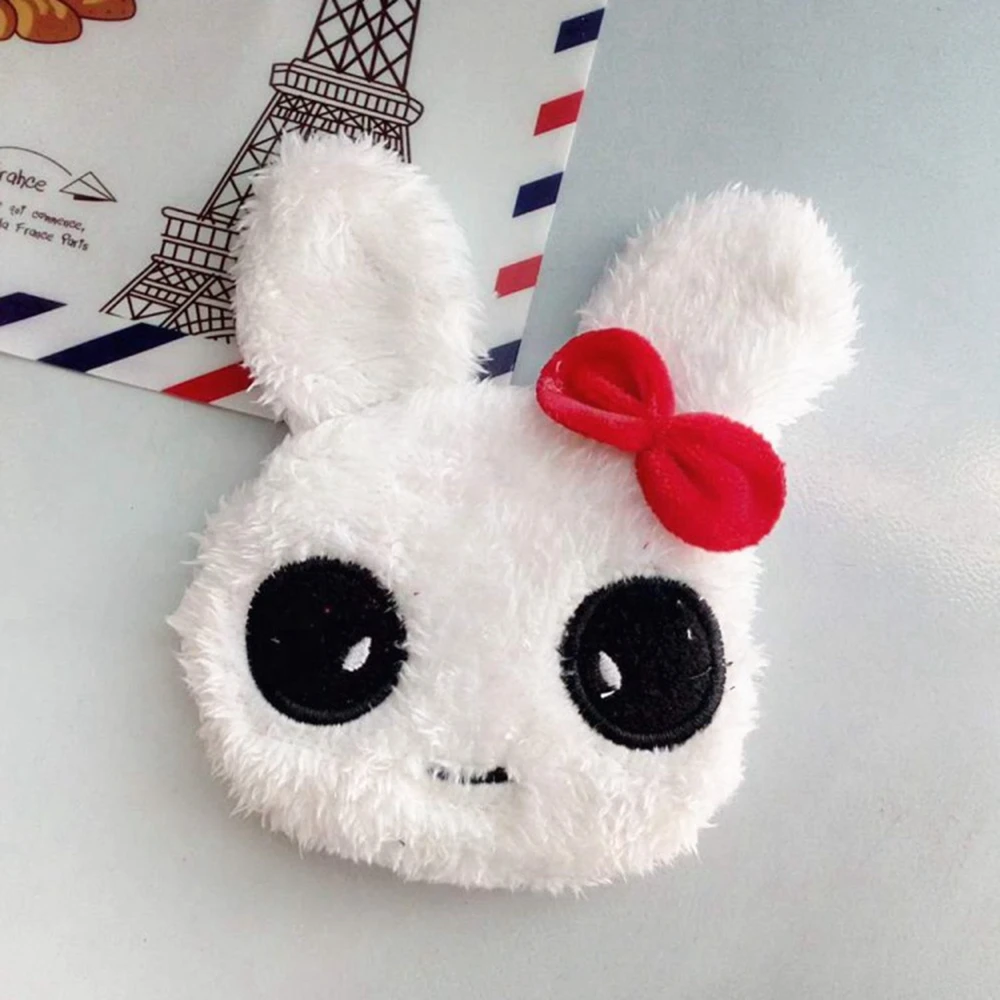 Кошелек для мелочи с мультяшными плюшевыми животными милый кошка меховой