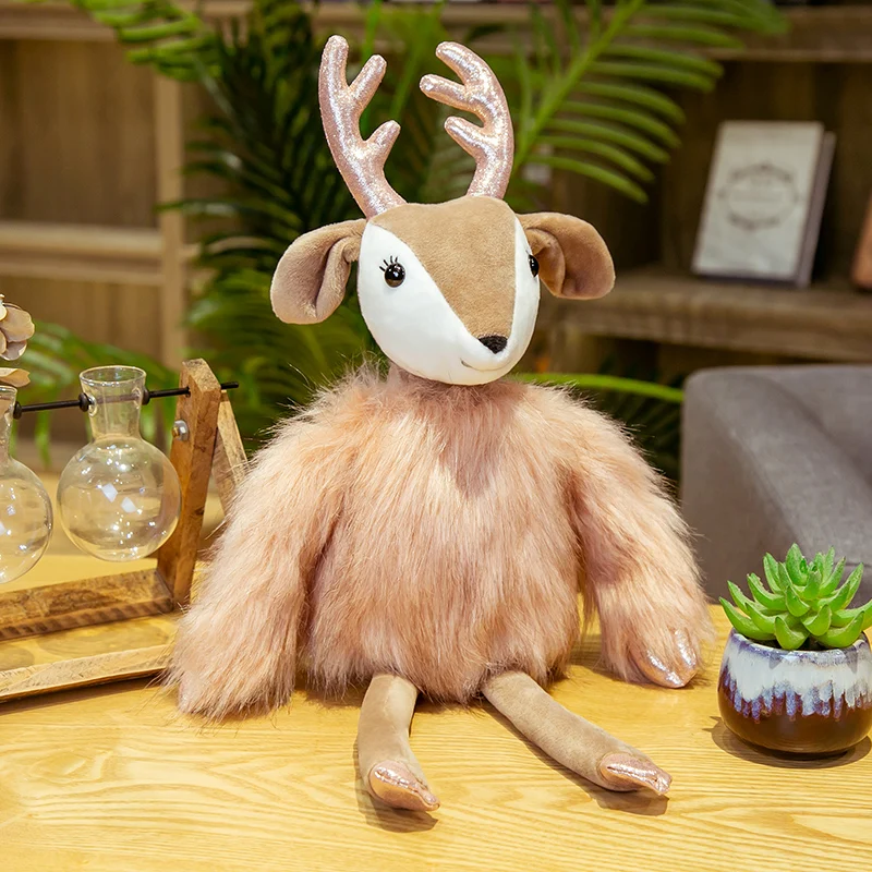 Милые плюшевые игрушки с лосями мягкие животными для кукол детские подарки на