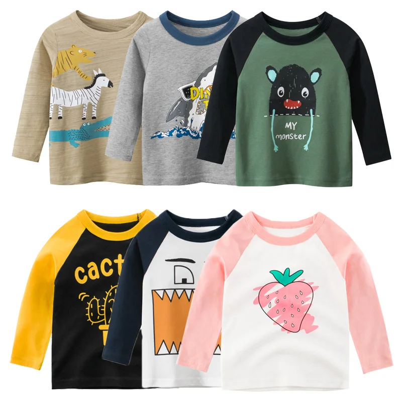 Футболка унисекс для маленьких мальчиков и девочек хлопковая Осенняя детская