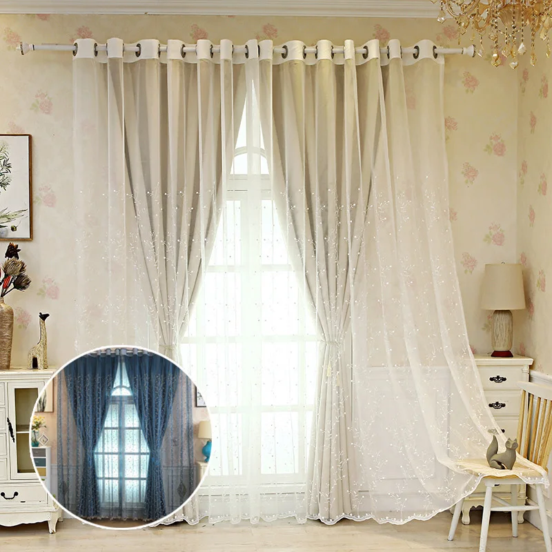 Вышитая Цветочная Чистая Пряжа для окон дверей занавесок декор гостиной