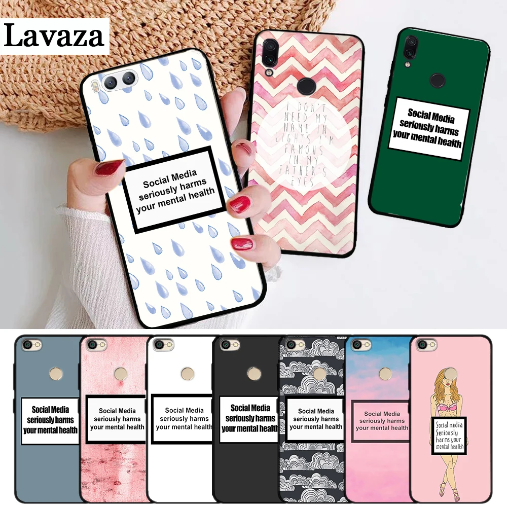 Lavaza Social media harms you Silicone Case for Xiaomi Redmi Note 4X 5 5A Prime 6 7 8 Pro 8T |