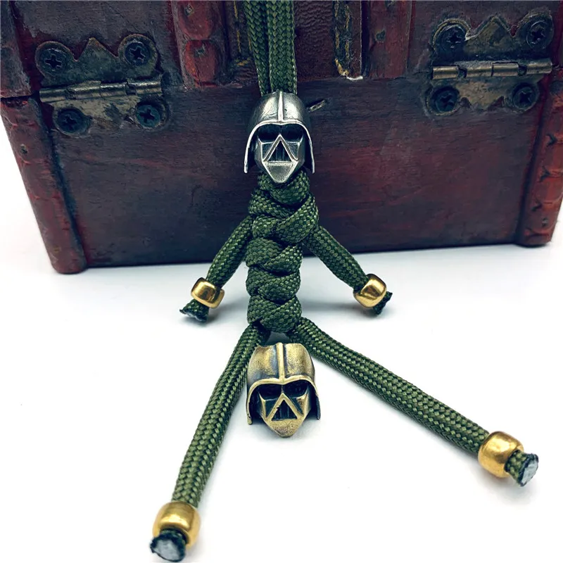 Ретро латунная подвеска в виде газовой маски для брелока ручной работы плетеный