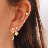 women trendy love heart dangle earrings set jewelry gift temperament accessories