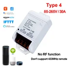 Пульт дистанционного управления для водяного насосасветильникумного дома Tuya, Wi-Fi, 433 МГц, 12 В, 24 В, 220 В, 6600 Вт, 30 А