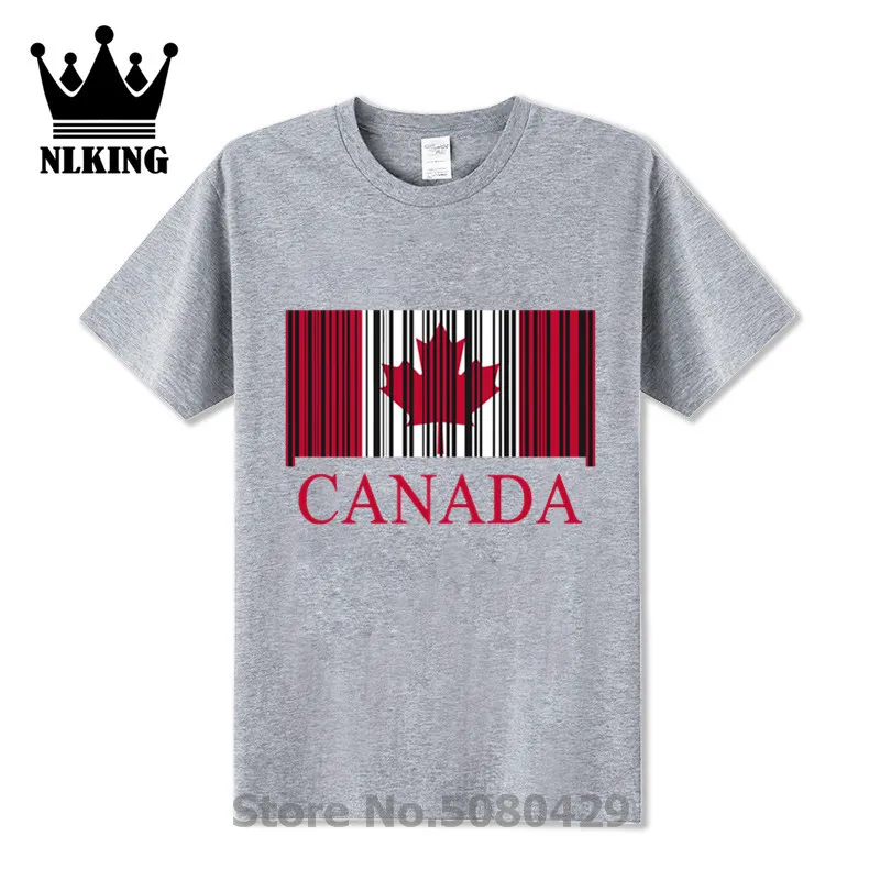 Канада Флаг штрих код короткая канадская Прайд футболка для мужчин homme harajuku camiseta