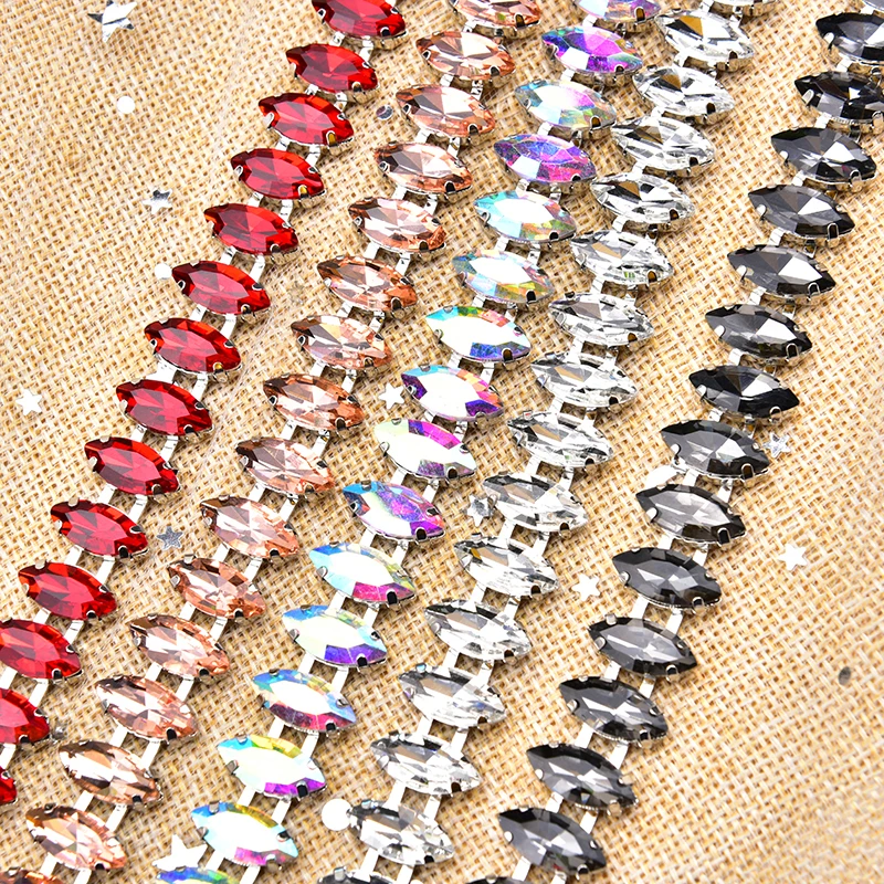 

Стеклянная цепочка «конский глаз» ручной работы, 50 см