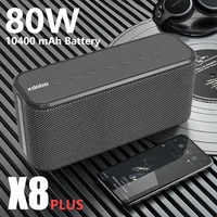 80w high power portable bluetooth speaker x8 plus wireless sound bar deep bass sound column tws subwoofer music center boombox
